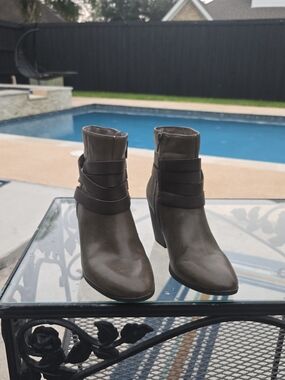 Women's Ankle Boot with Strap Detail - Olive